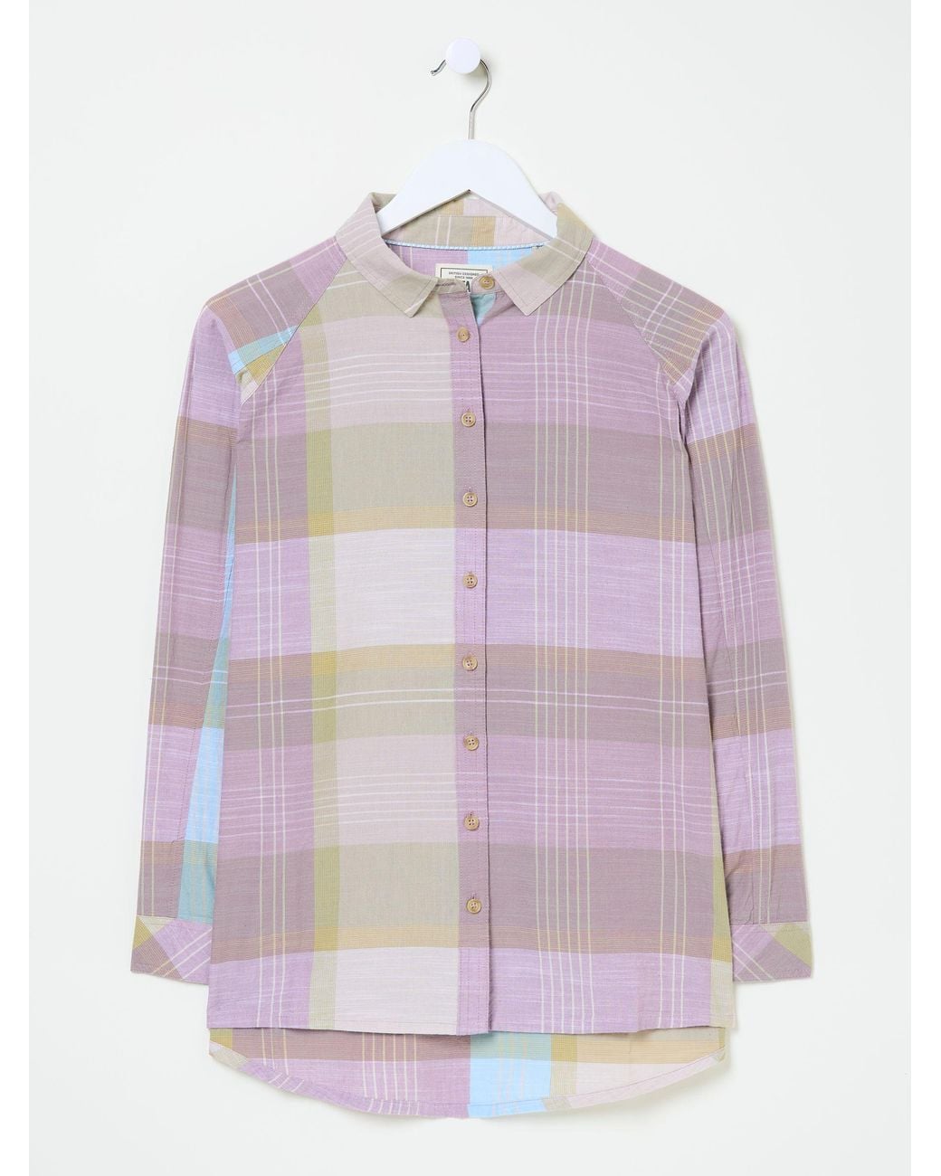 FatFace White Bessie 100% Cotton Check Shirt