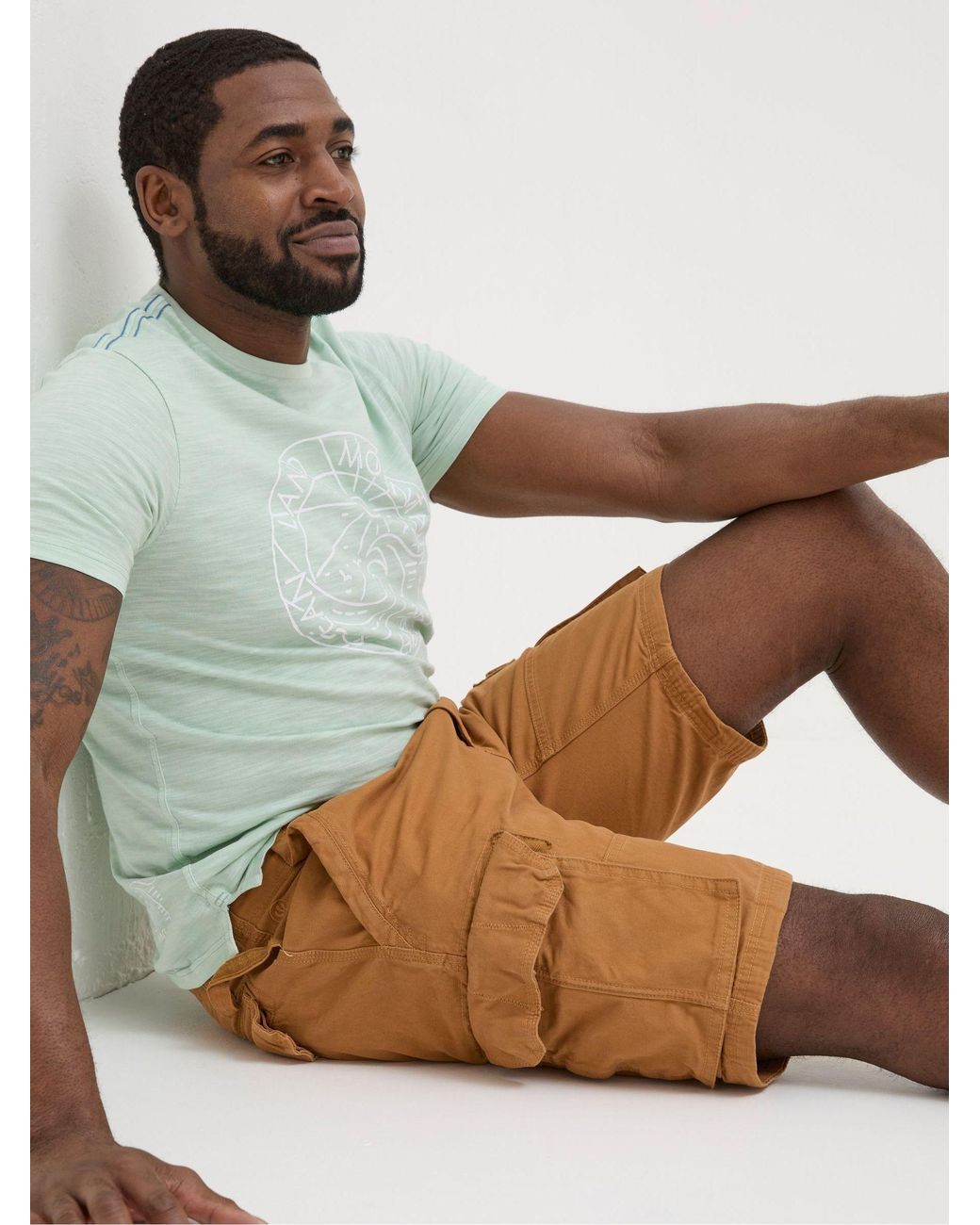 FatFace Brown Breakyard Cargo Shorts for men
