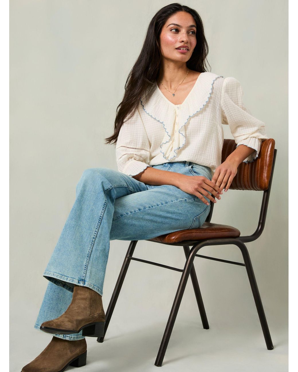 FatFace Blue Katrine Skinny Bootcut Jeans