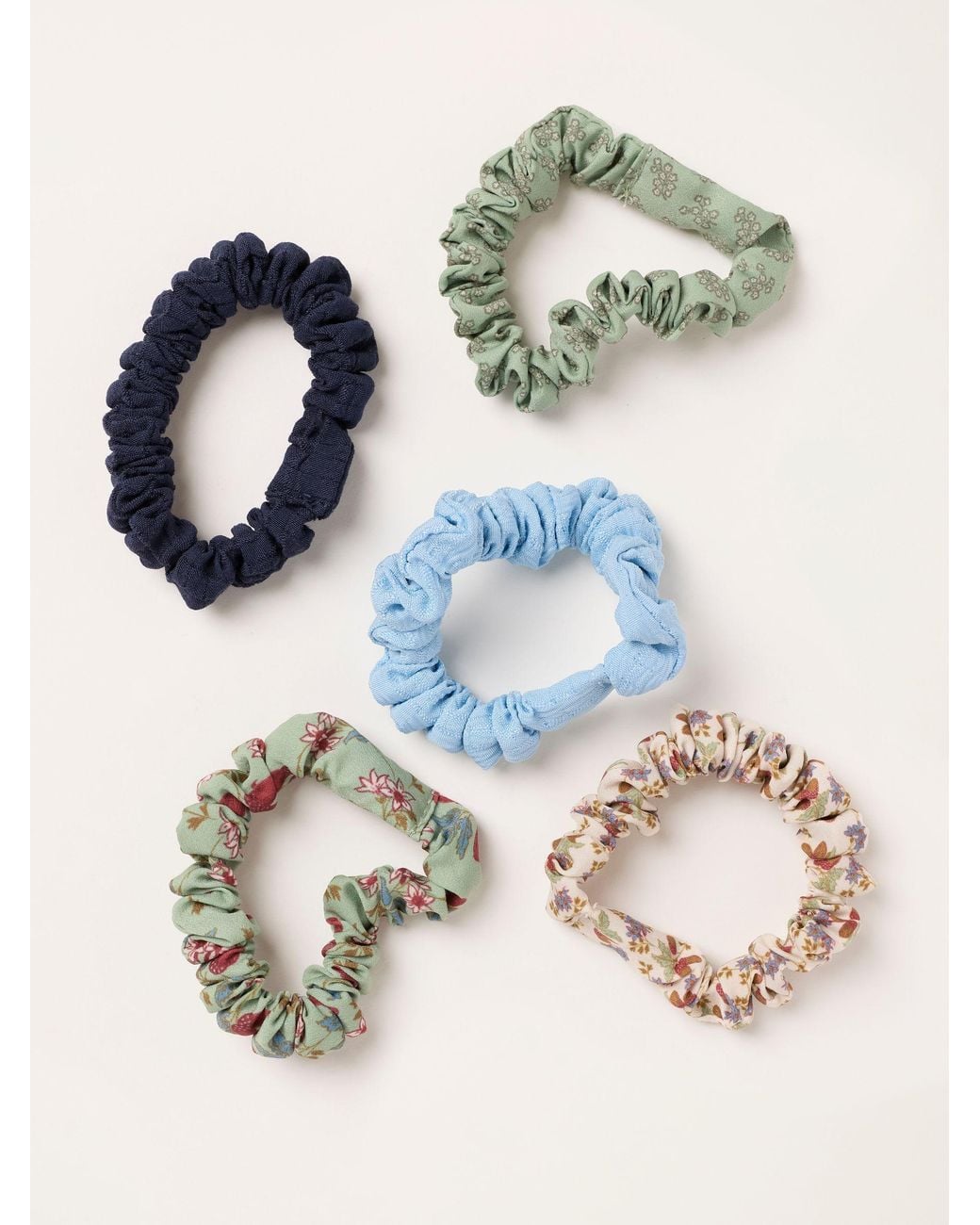 FatFace Blue Fatface 5 Pack Multi Floral Satin Scrunchies