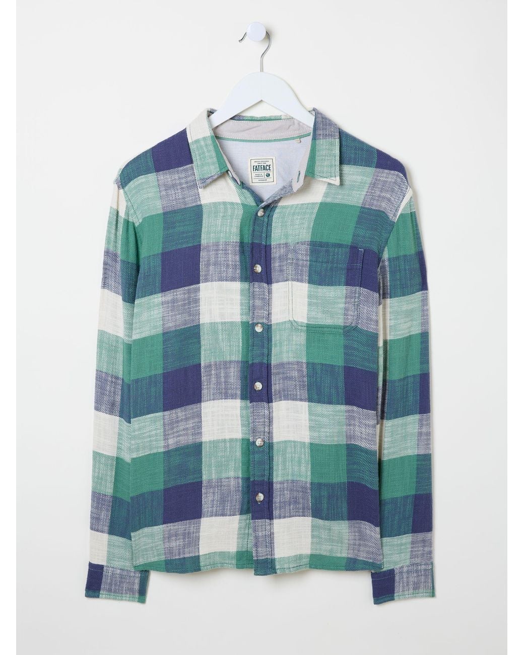 FatFace Blue Fatface Neath Long Sleeve Check Shirt for men