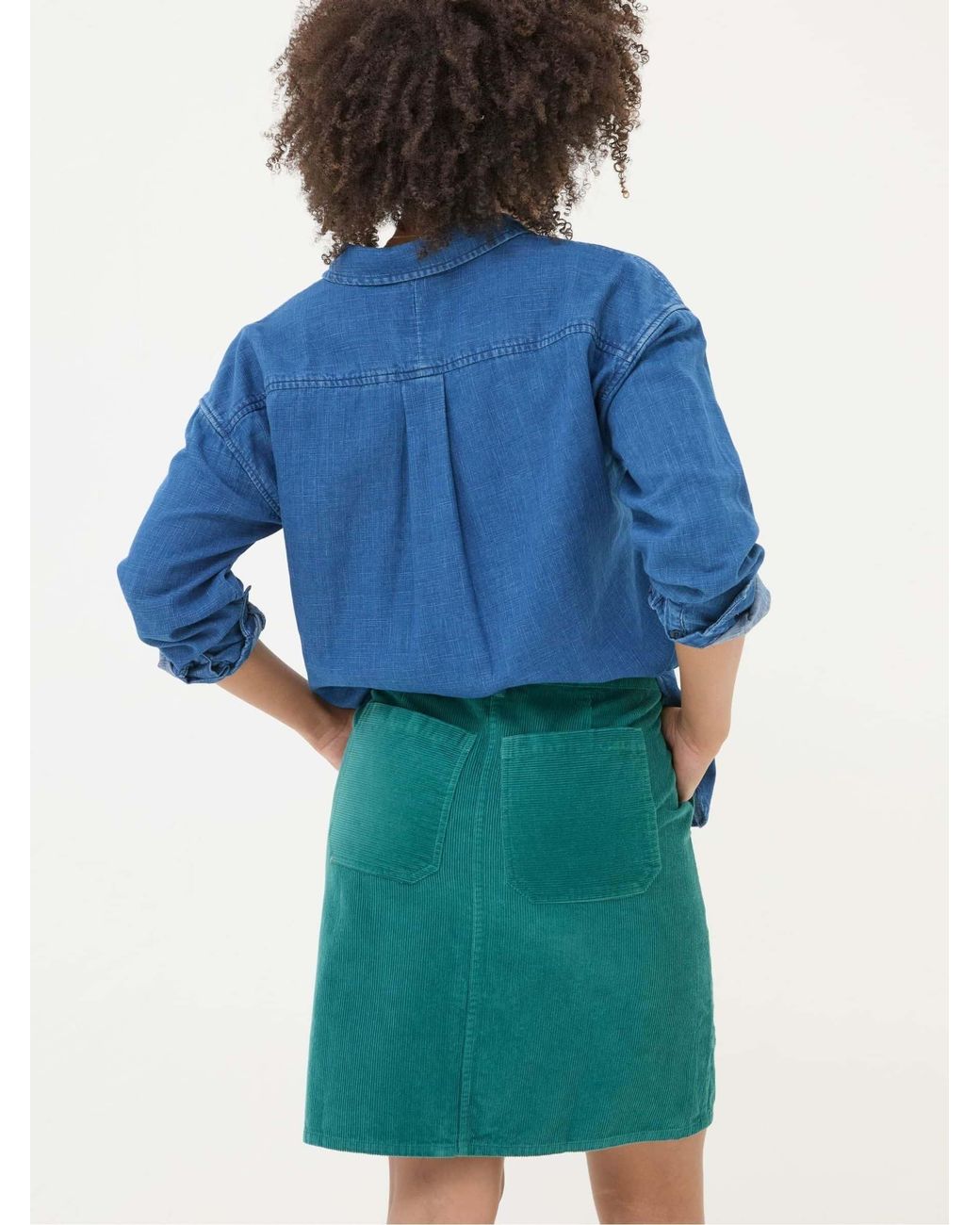 FatFace Blue Chesil Cord Skirt