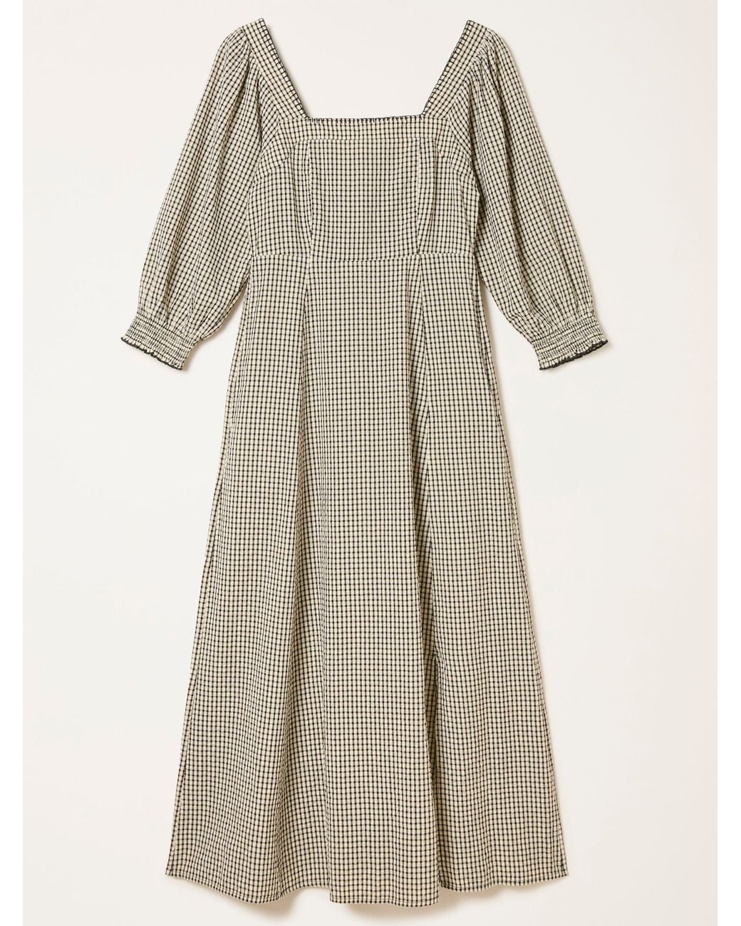 FatFace Natural Fatface Gingham Midi Dress