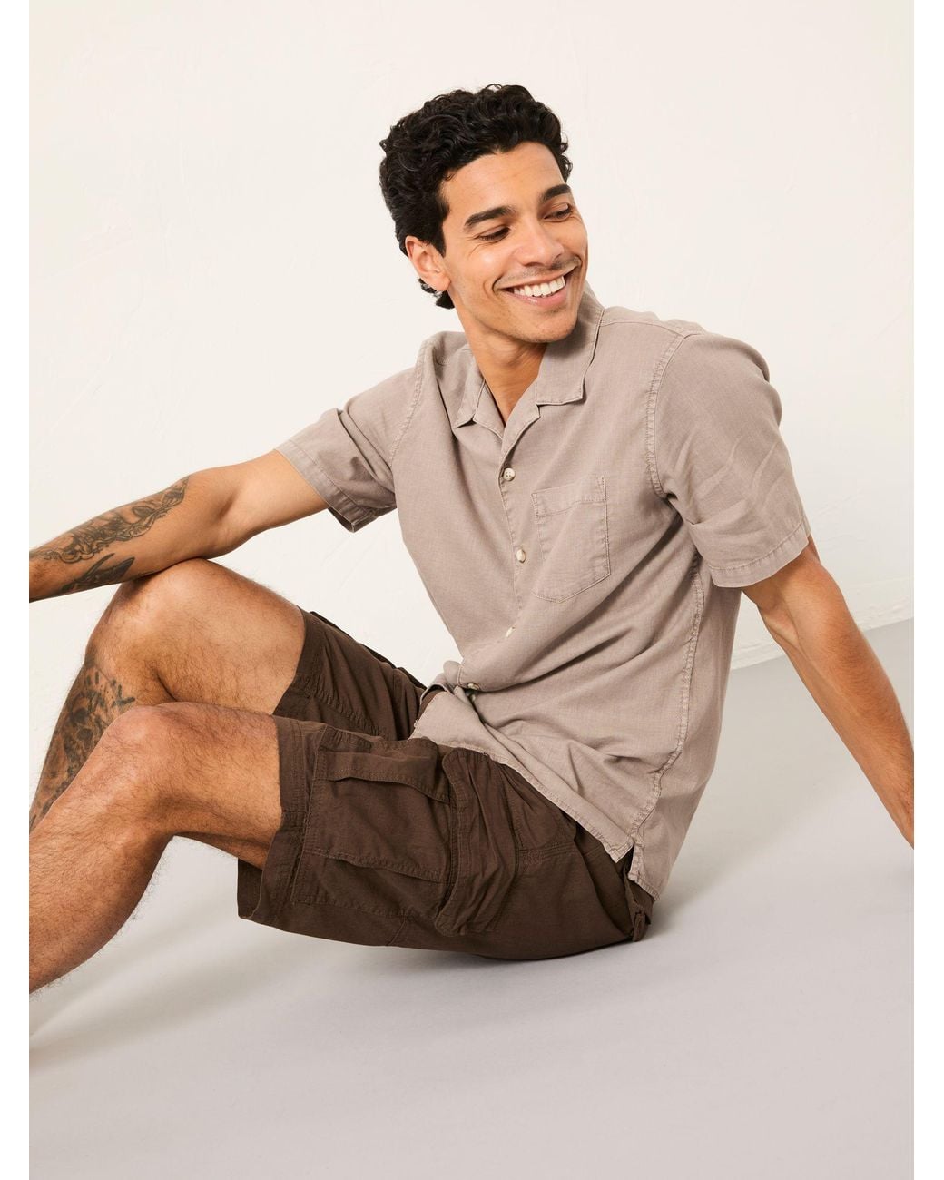FatFace Natural Bude Cargo Shorts for men