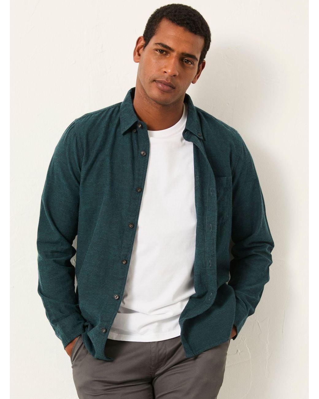 FatFace Multicolor Oxlow Long Sleeve Plain Shirt for men
