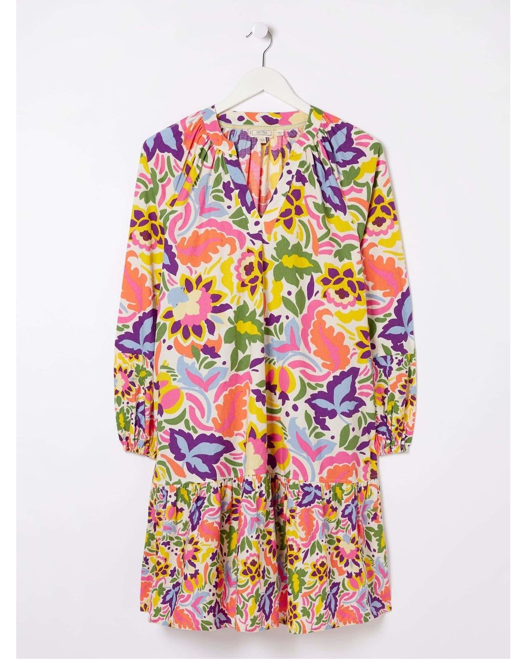 FatFace White Art Floral Tunic?Dress