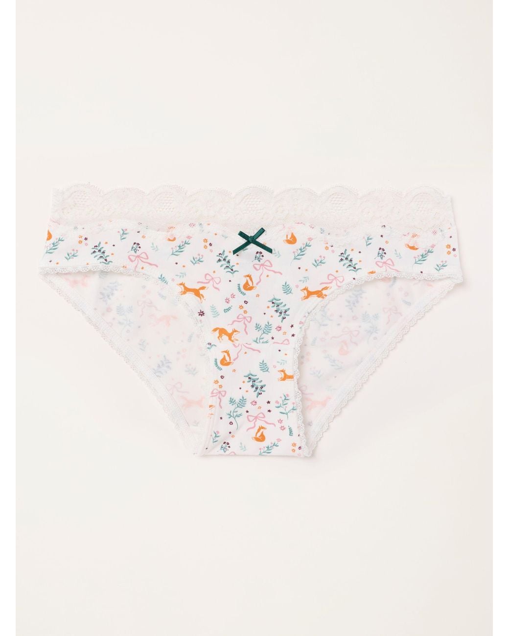 FatFace Natural Fatface Ivory Foliage Fox Classic Knickers