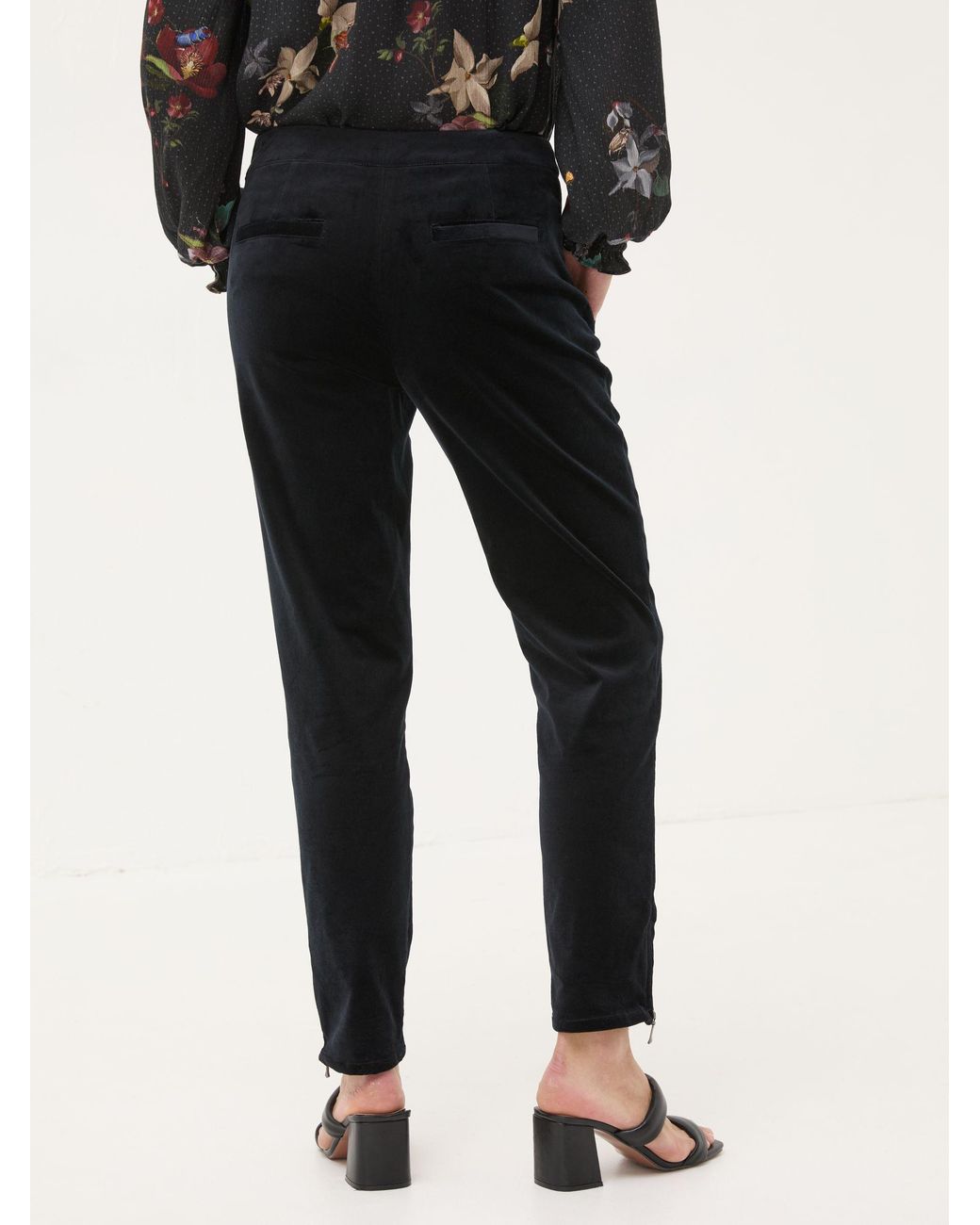 FatFace Black Isobel Velvet Trousers
