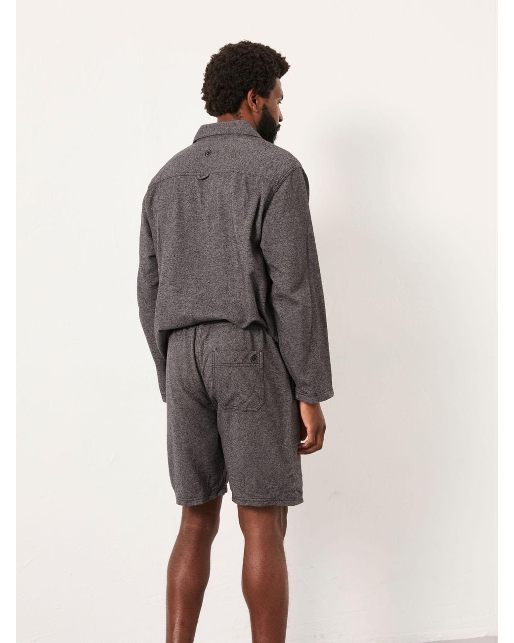 FatFace Gray Brushed Twill Pyjama Shorts for men