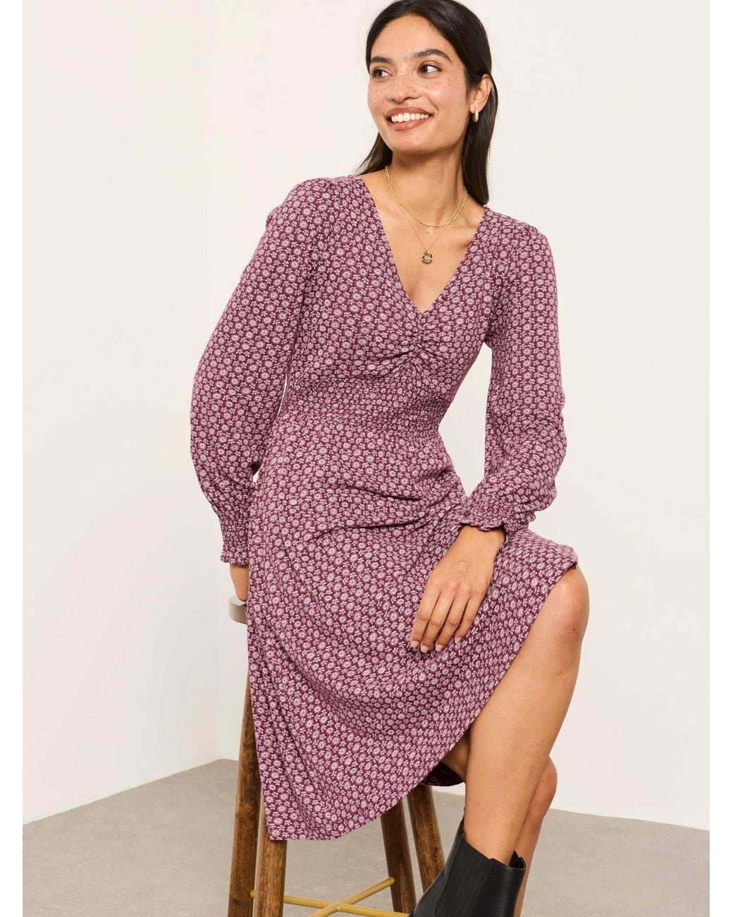 FatFace Purple Sophie Jersey Dress