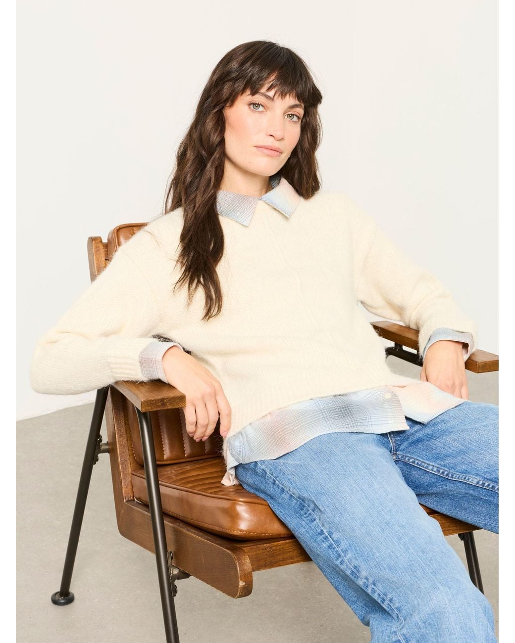 FatFace Natural Shona Double Layer Jumper