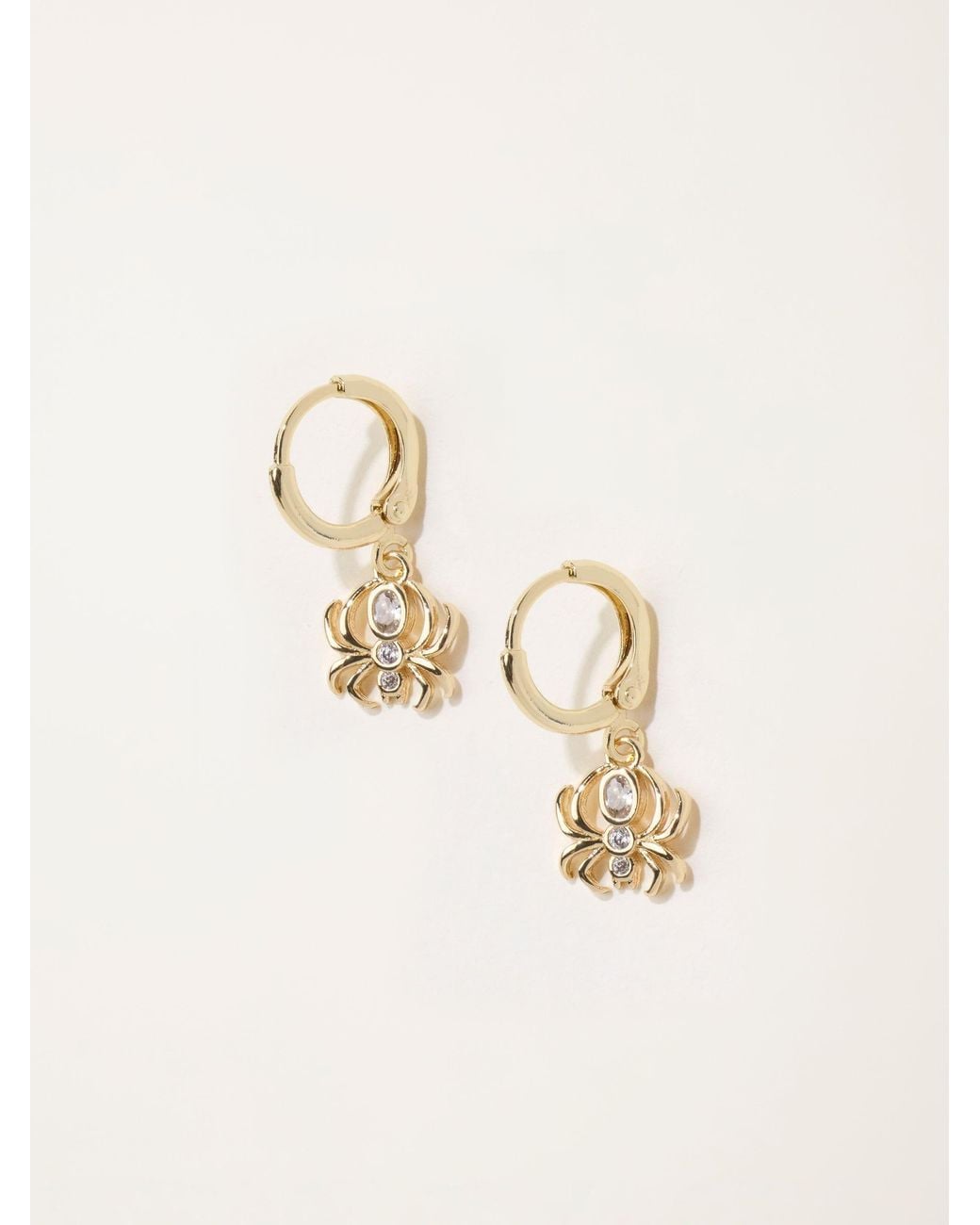 FatFace Natural Fatface Tone Halloween Spider Huggie Hoop Earrings