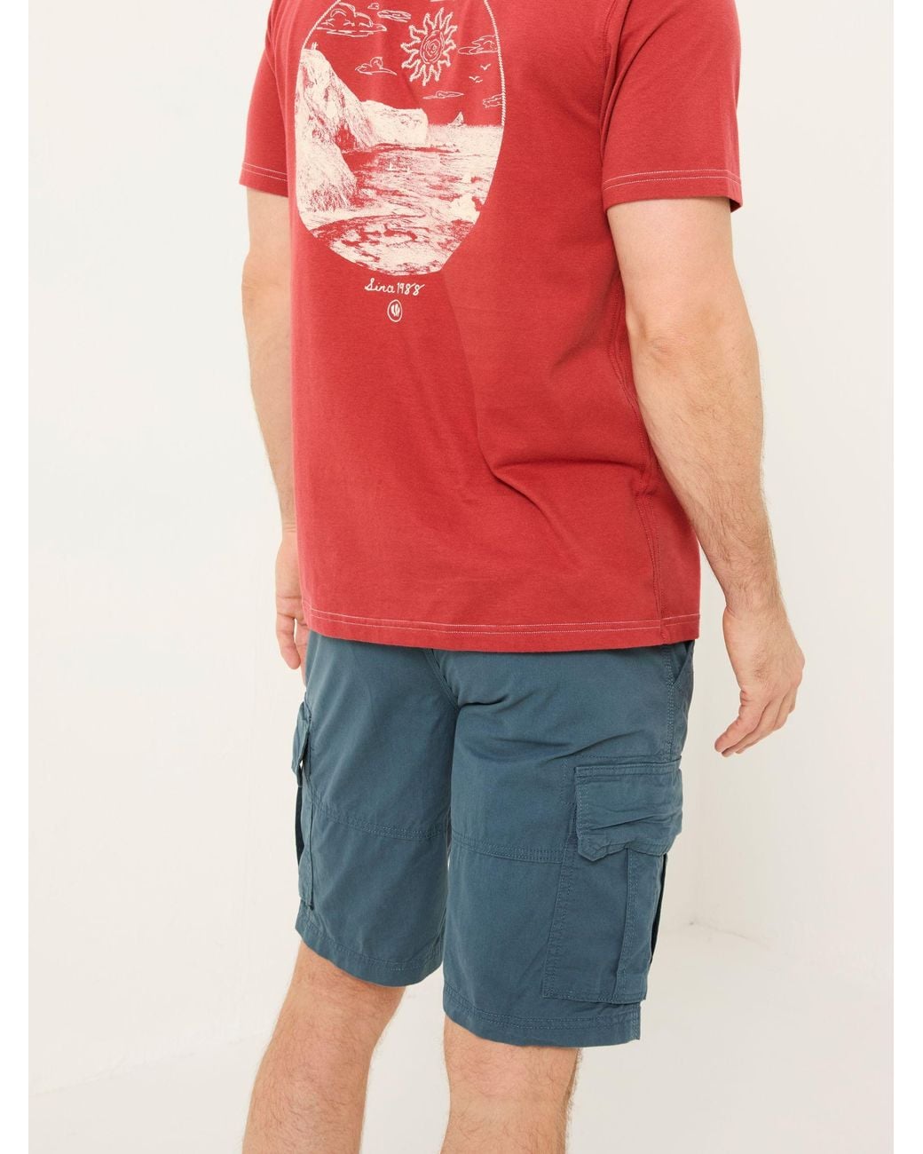 FatFace Red Bude Cargo Shorts for men