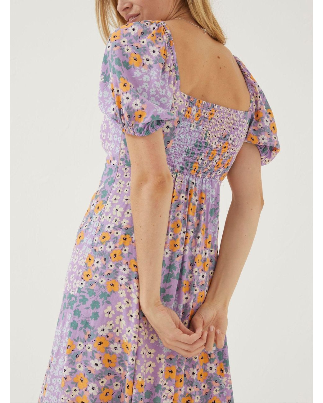 FatFace Purple Tania Meadow Midi Dress