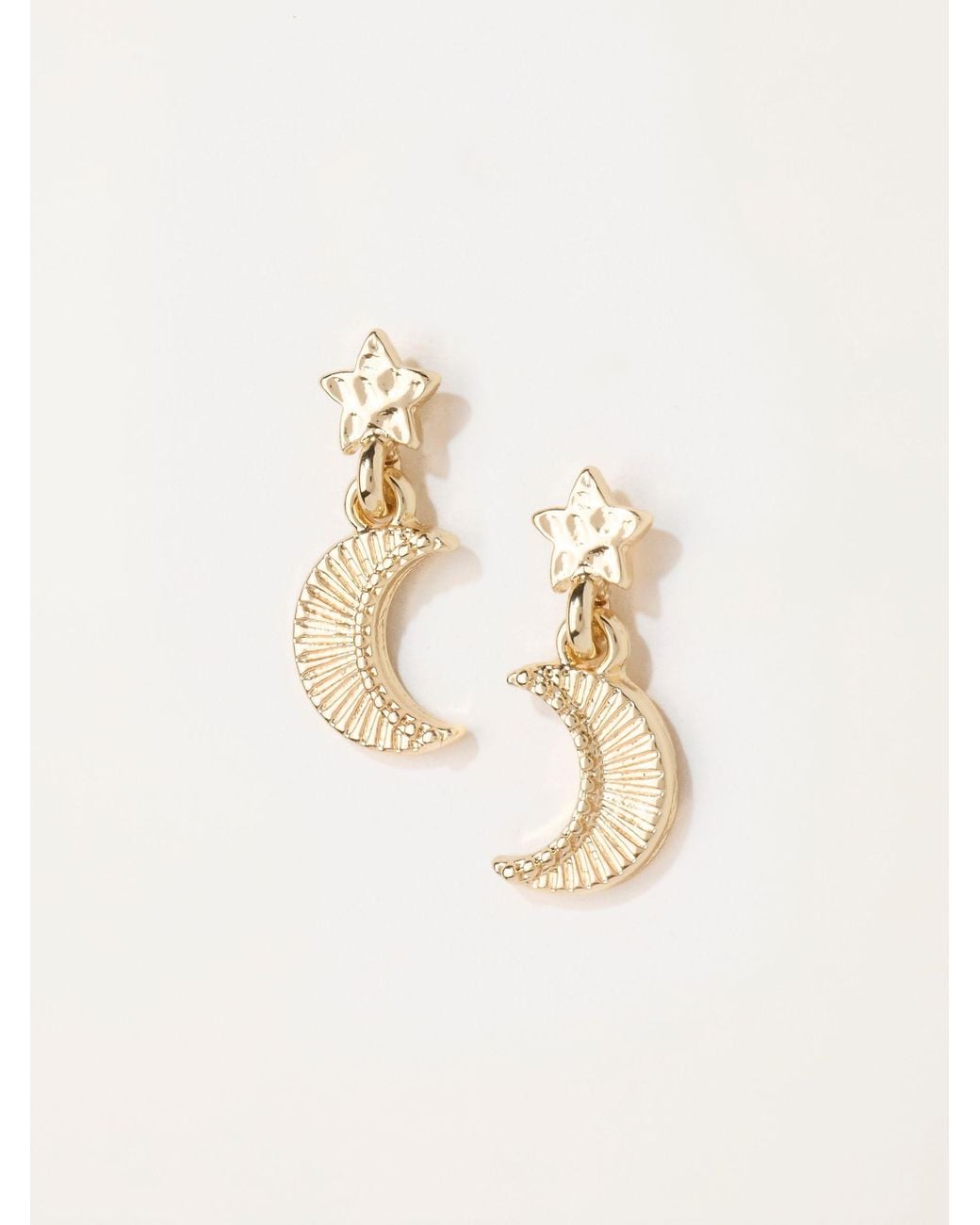 FatFace Natural Fatface Tone Star Moon Earrings