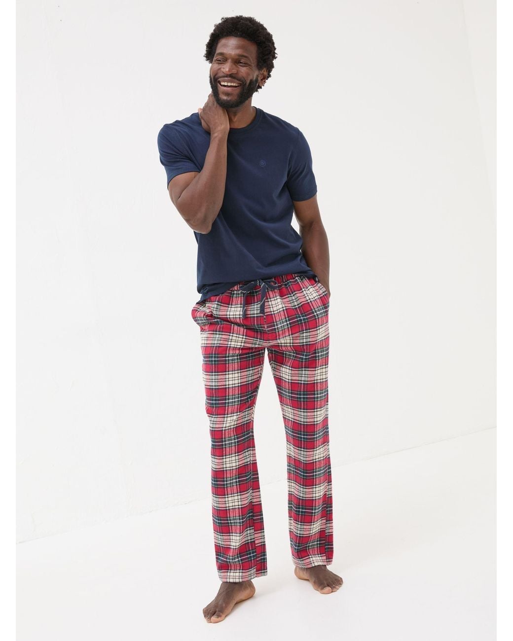FatFace Red Check Pyjama Set for men