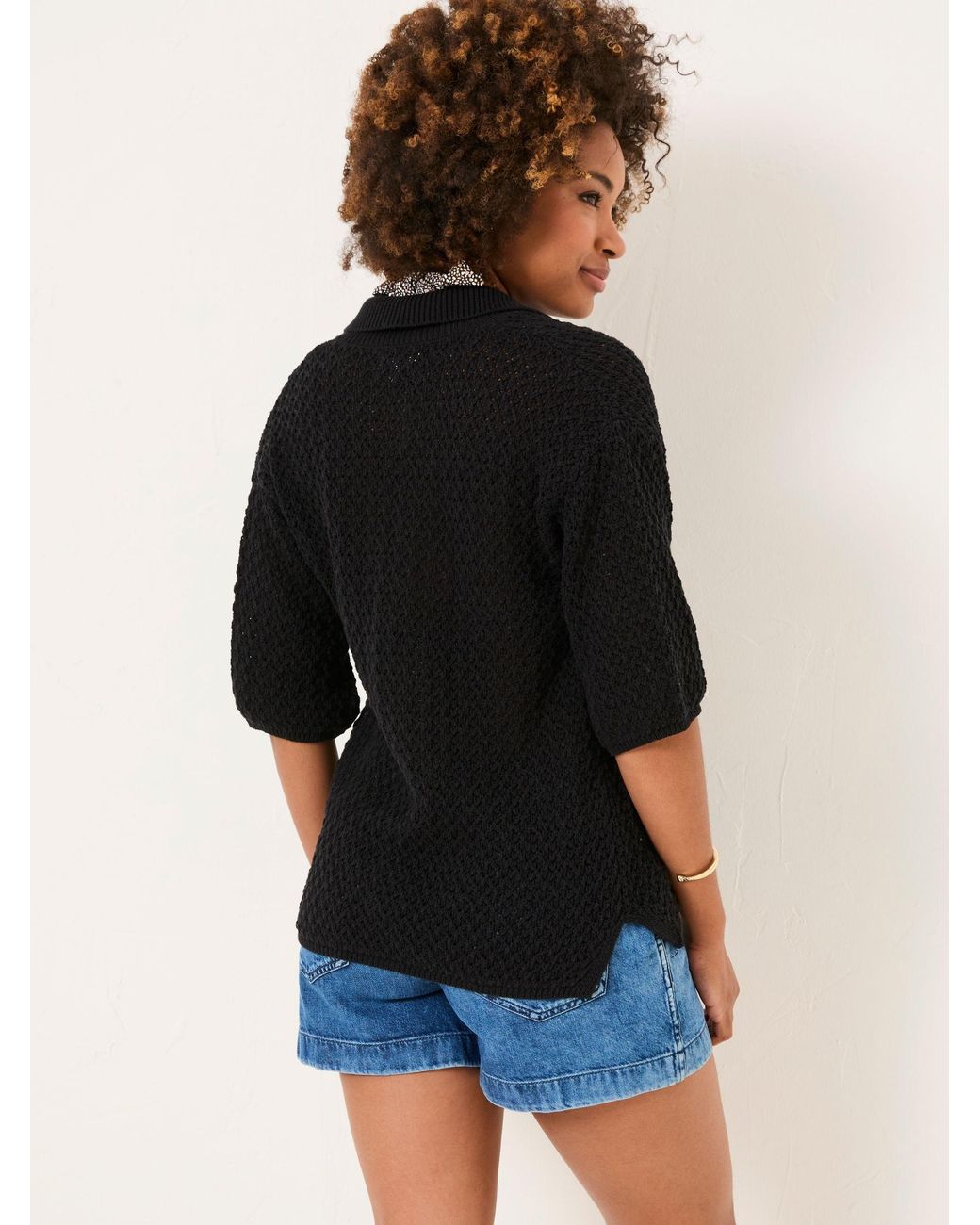 FatFace Blue 100% Cotton Beachwear Knitted Shirt