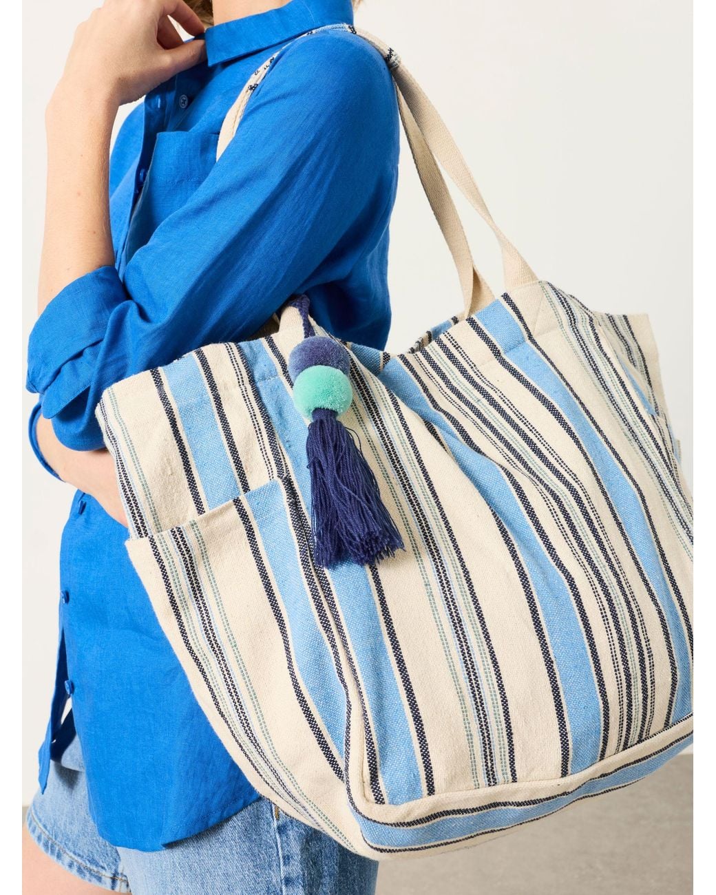 FatFace Blue Stripe Tote Bag
