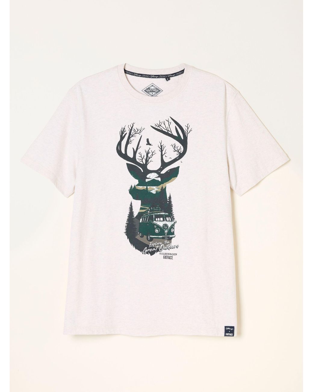 FatFace White Vw Stag Tshirt for men