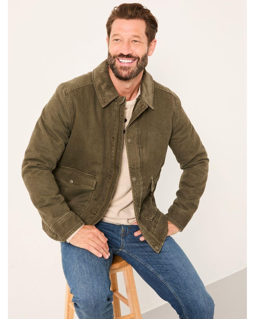 FatFace Green Warton Two Pocket Jacket for men