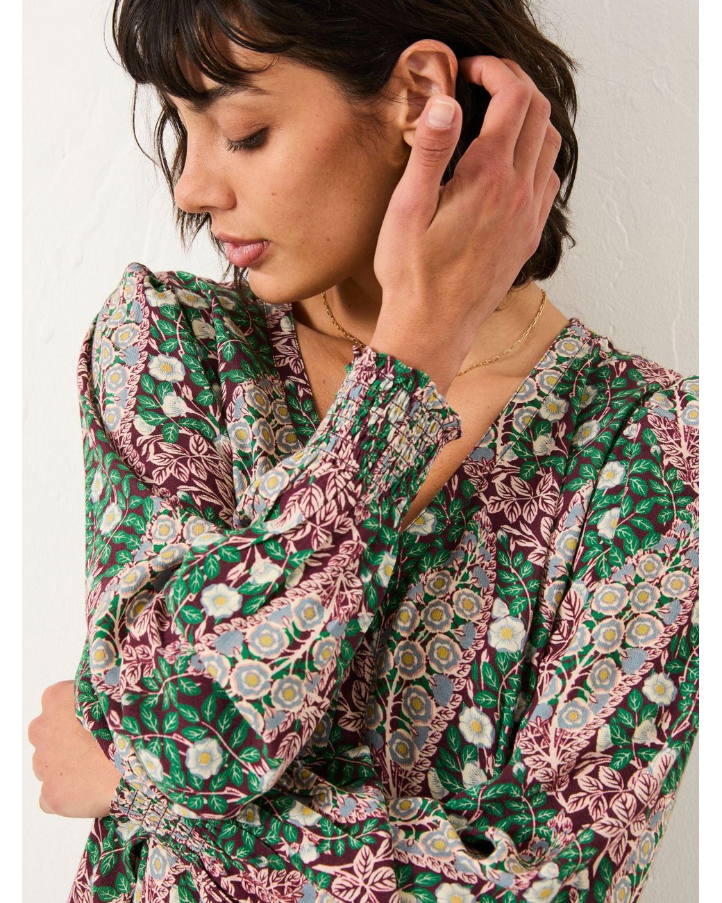 FatFace Multicolor Petite Japanese Rose Midi Dress