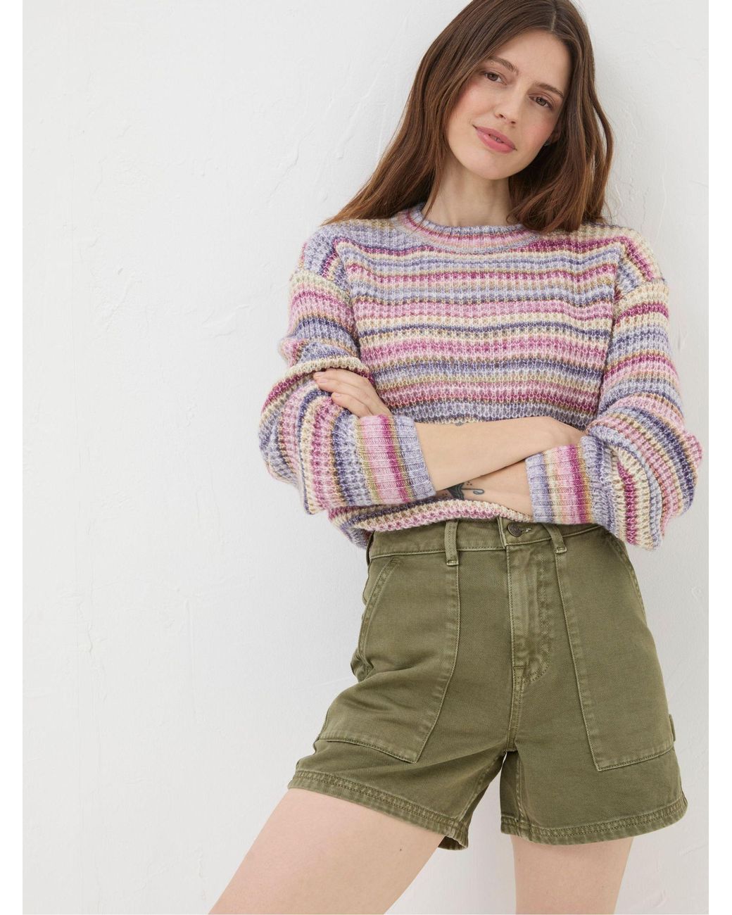FatFace Green Cali Denim Carpenter Shorts