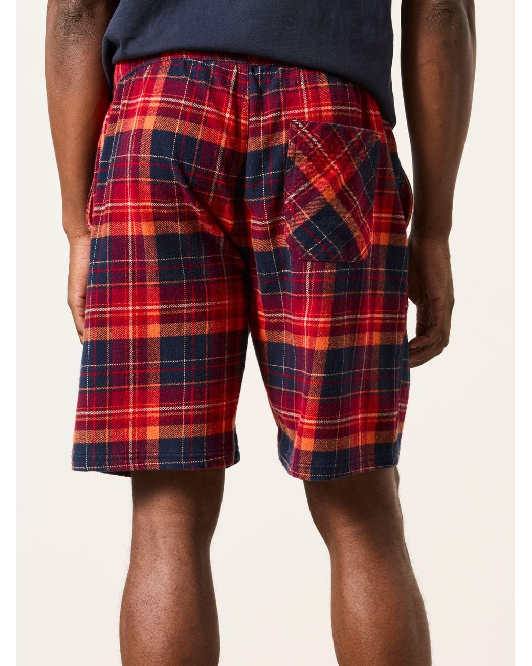 FatFace Red Melby Check Shorts for men