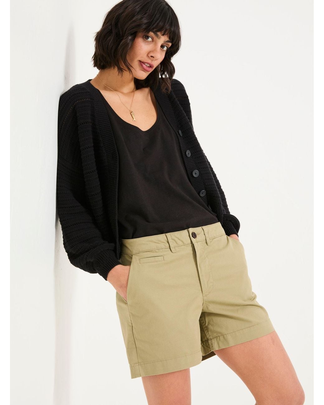 FatFace Black Padstow Chino Shorts
