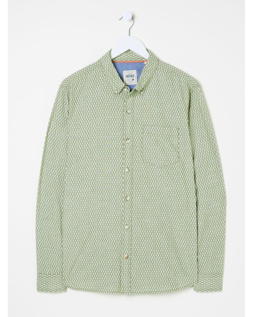 FatFace Natural Geo Print Long Sleeve Shirt for men