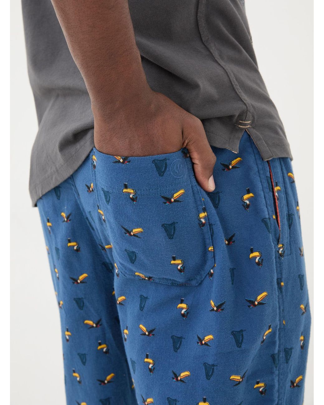 FatFace Blue Guinness Print Pyjama Bottoms for men