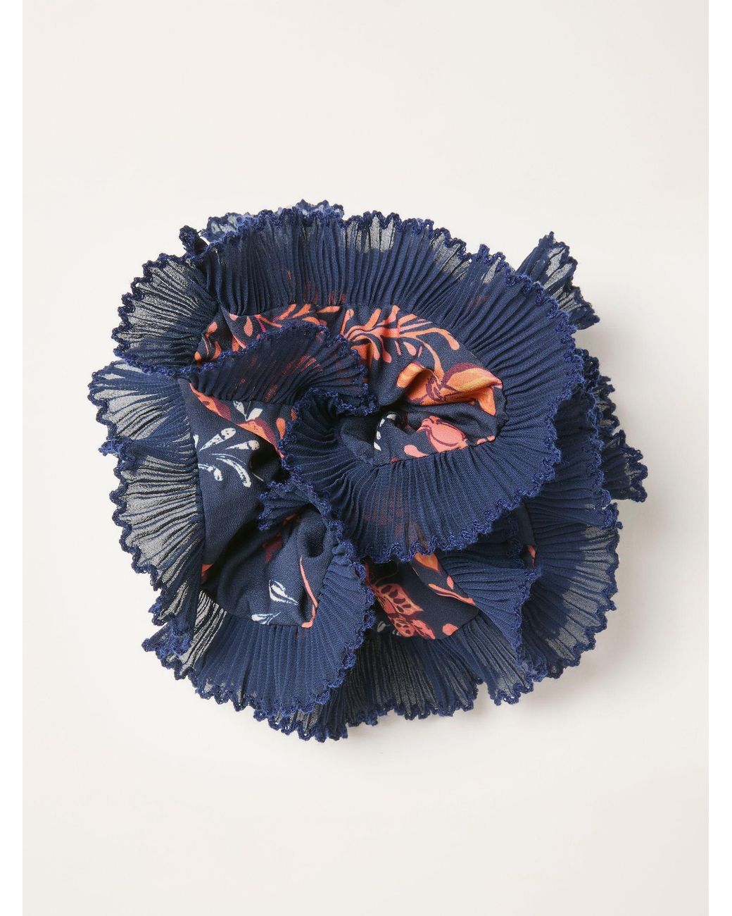 FatFace Blue Folk Floral Printed Scrunchie