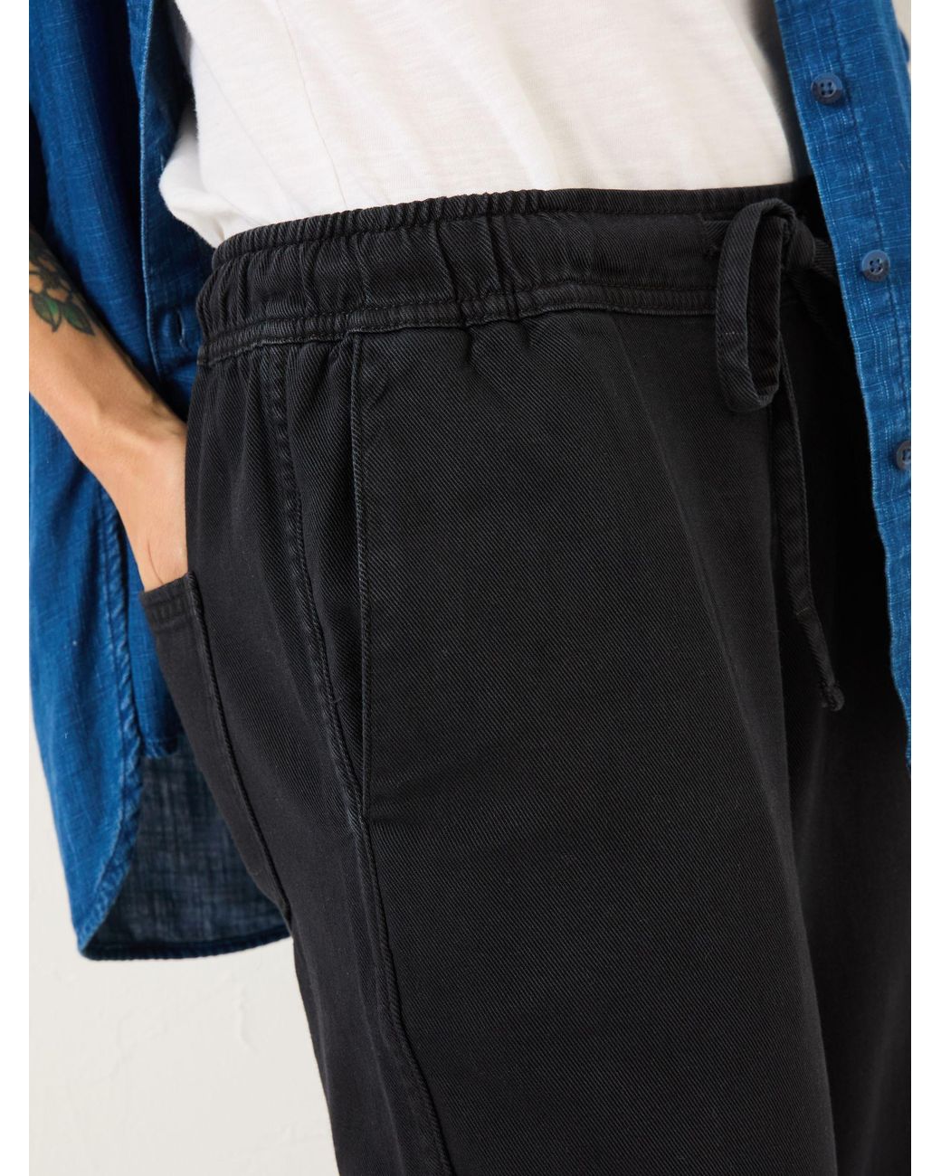 FatFace Black Fatface Ashby Charcoal Wide Leg Trousers