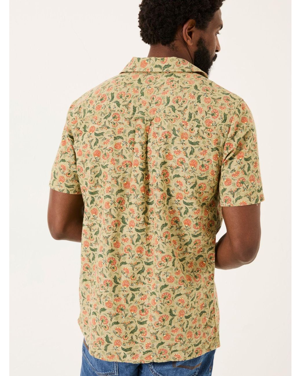 FatFace Brown Short Sleeve Bloom Print Shirt for men