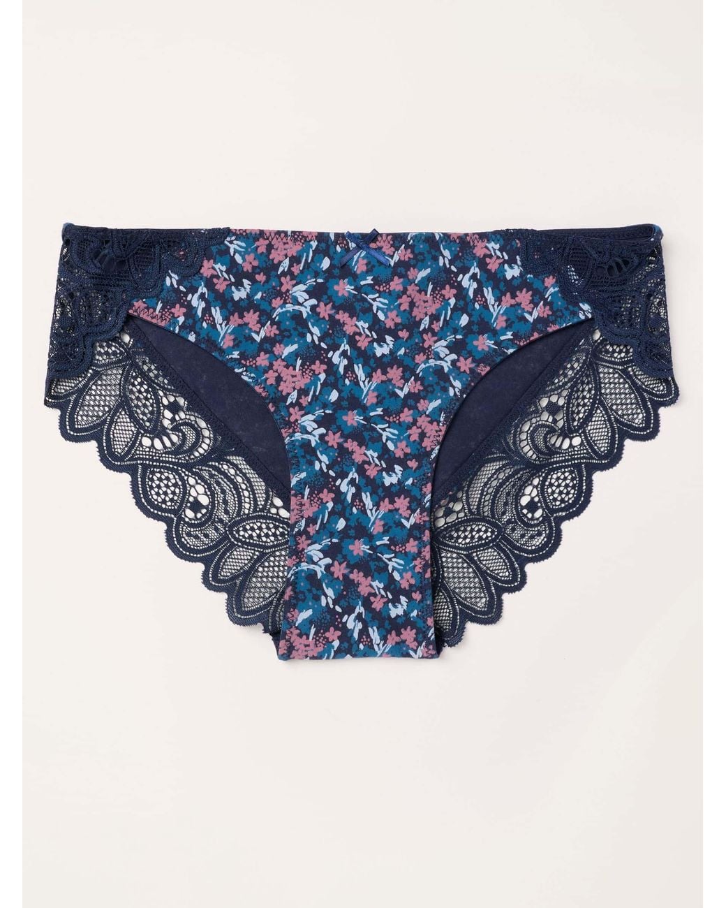 FatFace Blue Midnight Floral Brazilian Knickers