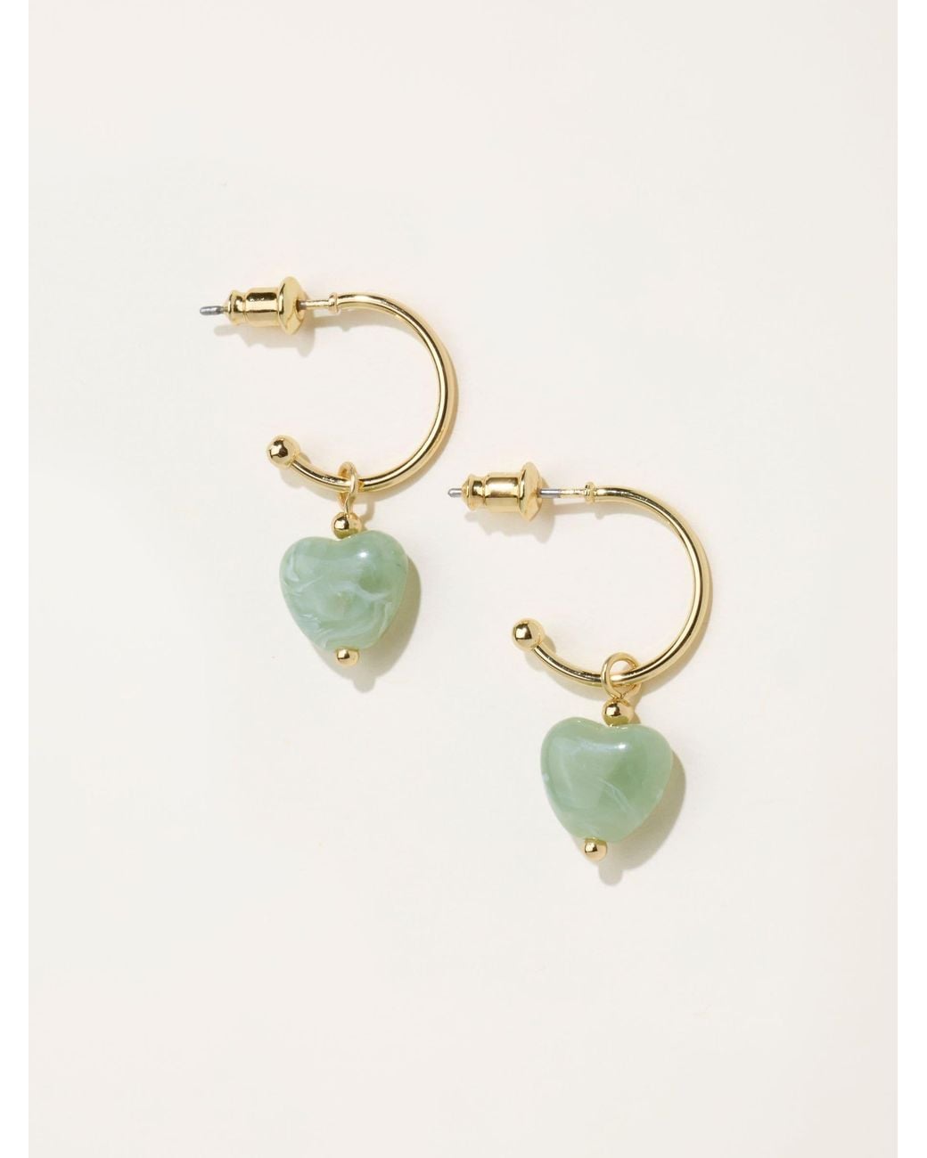 FatFace Natural Fatface Heart Drop Earrings