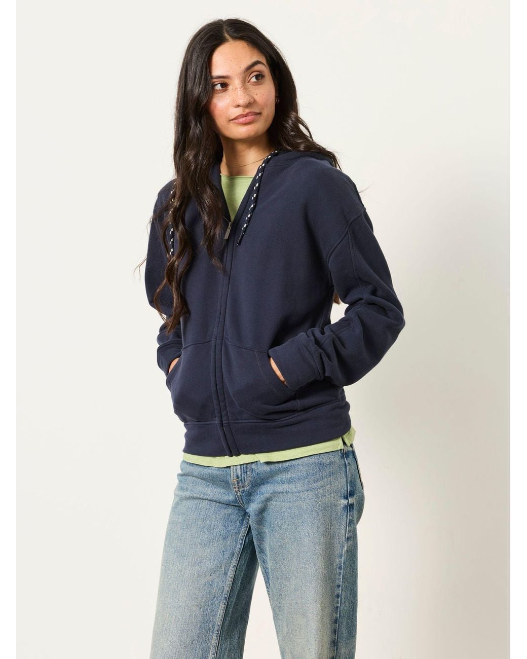 FatFace Blue Fern Zip Through Hoodie