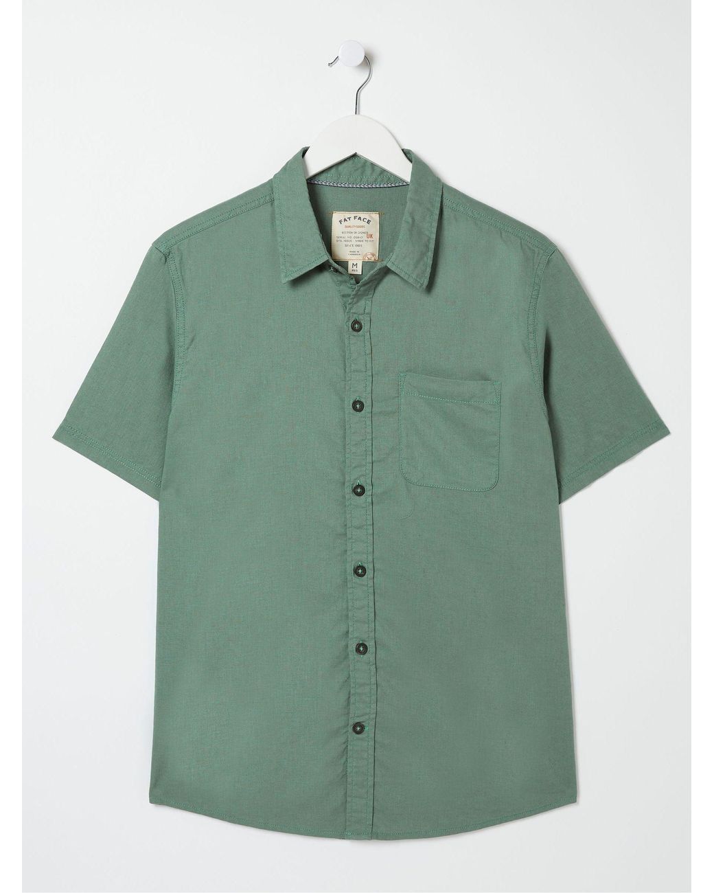 FatFace Green Bugle Linen Cotton Shirt for men