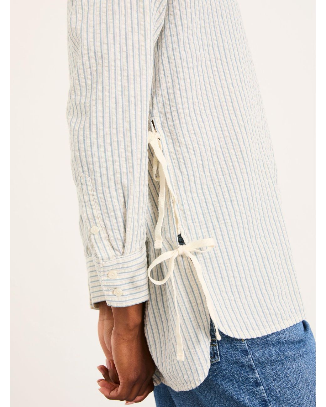 FatFace White Skyla Petite Stripe Shirt