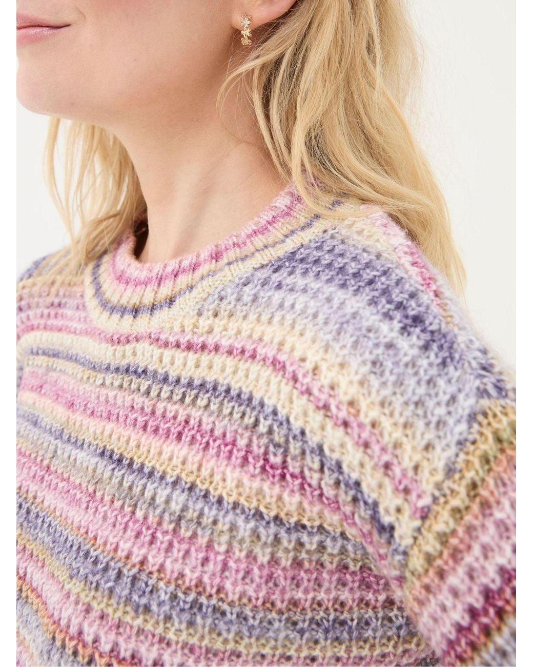 FatFace Pink Camille Stripe Jumper
