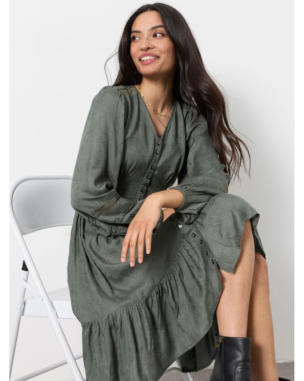 FatFace Gray Eden Petite Jacquard Mini Dress