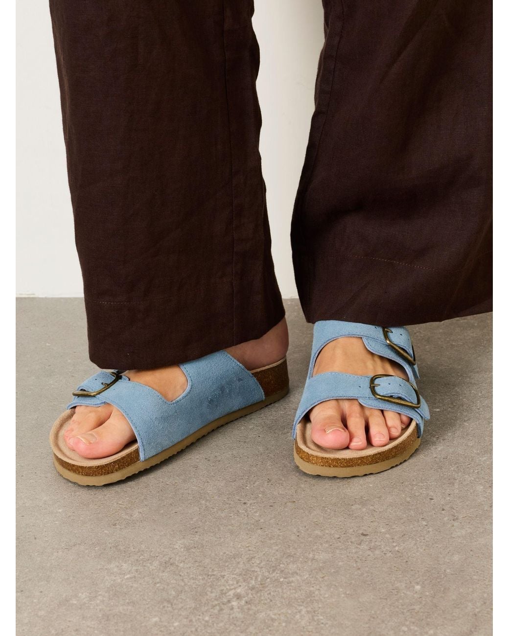 FatFace Brown Meldon Leather Footbed Sandal