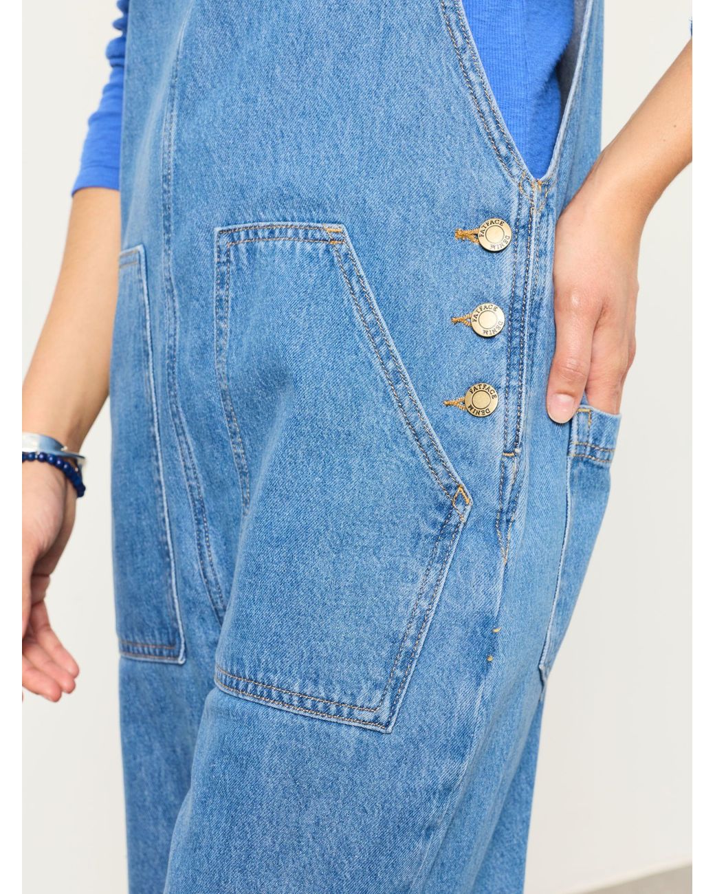 FatFace Blue Raffles Dungaree