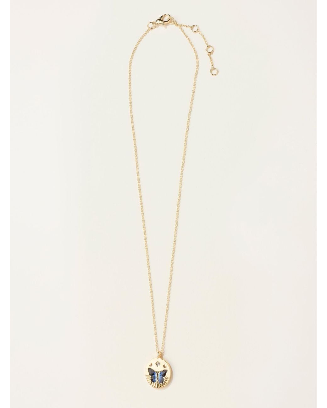 FatFace Natural Fatface Tone Butterfly Necklace