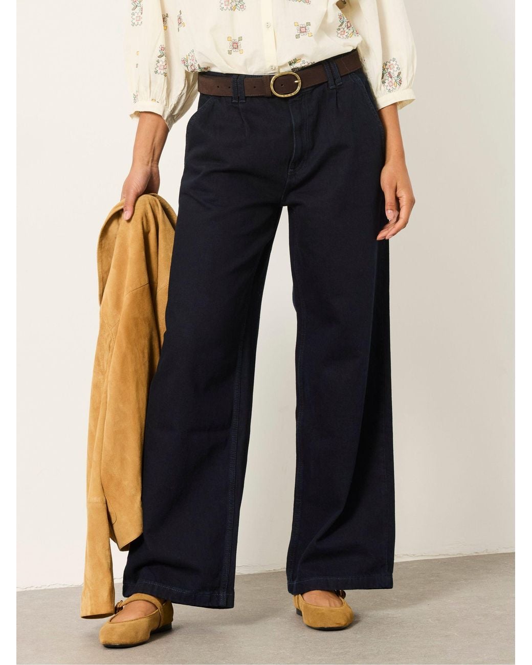 FatFace Blue Maya Petite Pleat Jeans