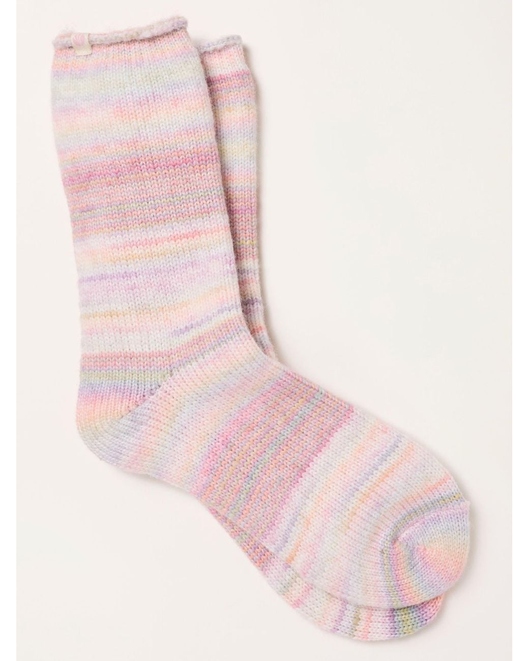 FatFace Pink Fatface Multi Colour Striped Boot Socks