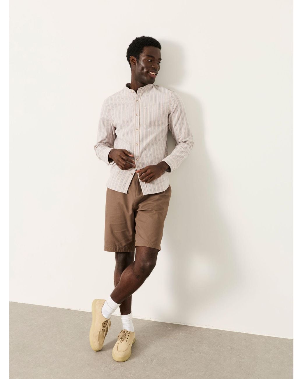 FatFace Brown Pleat Front Chino Shorts for men