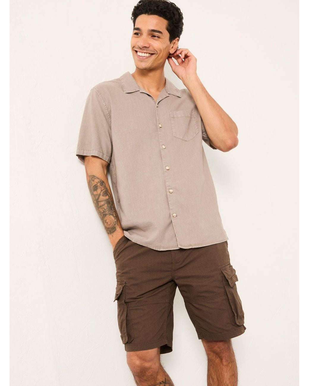 FatFace Natural Bude Cargo Shorts for men