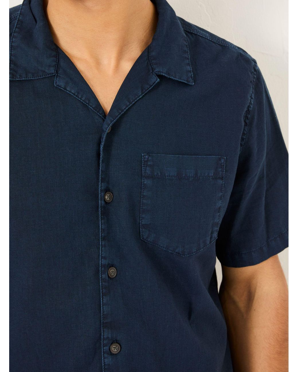 FatFace Blue Bugle Linen Cotton Shirt for men