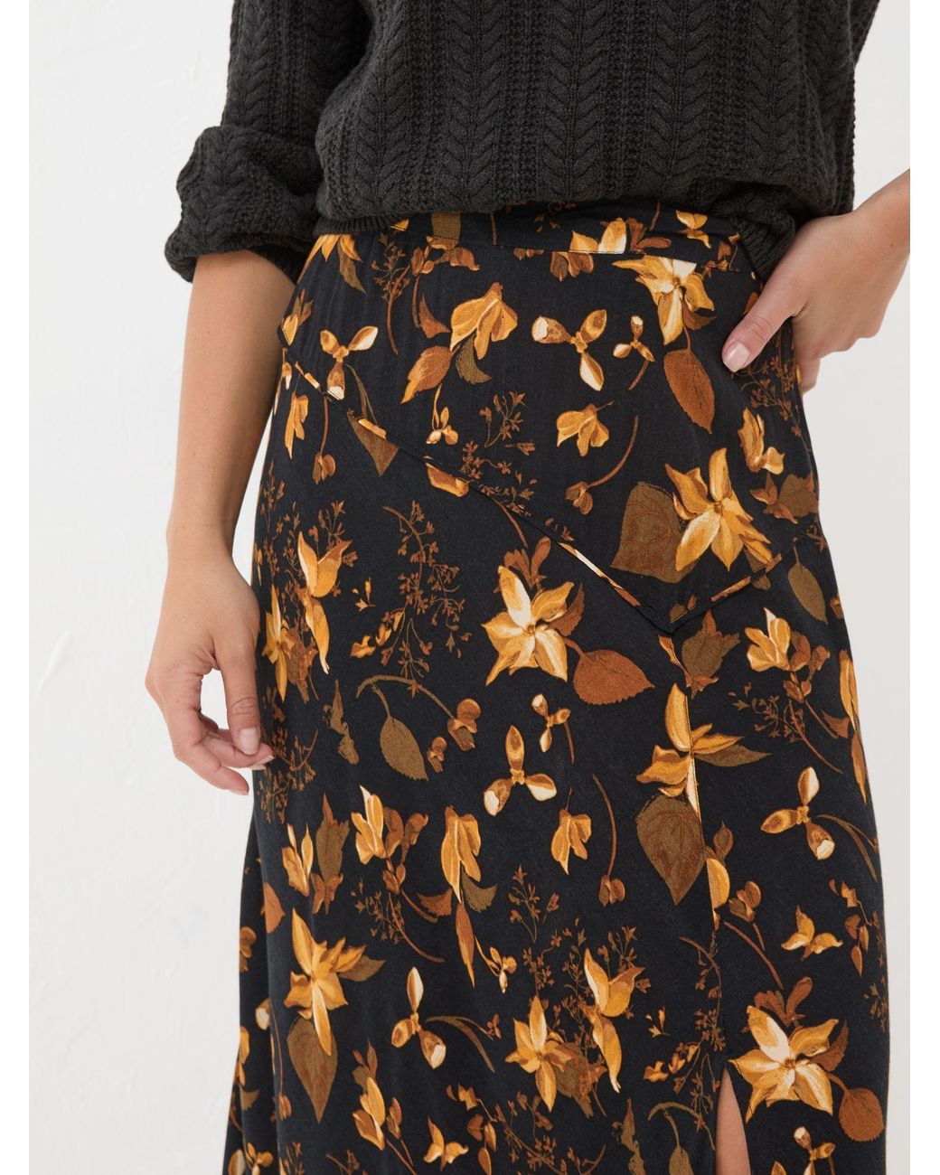 FatFace White Willa Floral Skirt