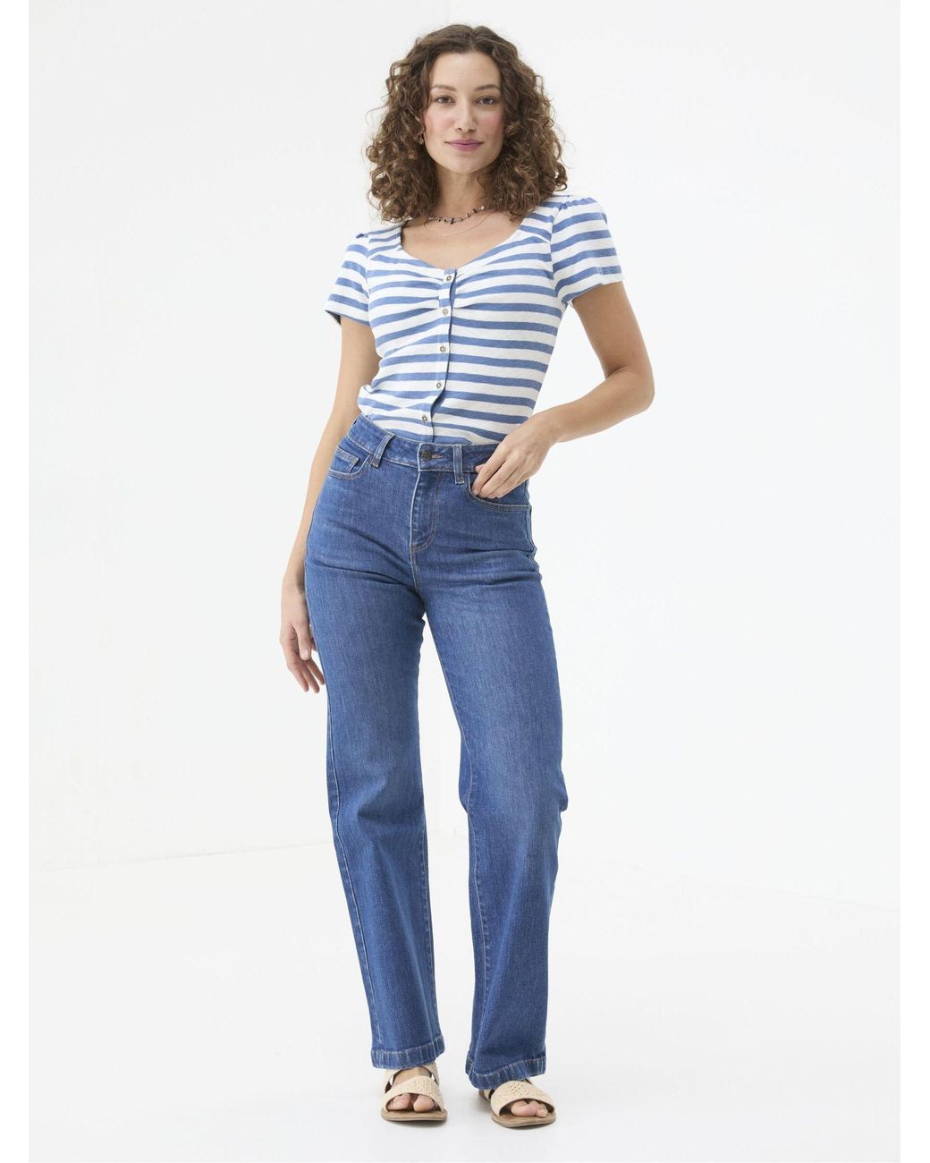 FatFace Blue Elise Wide Leg Wide Leg Jeans